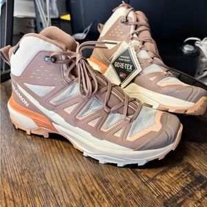 Salomon GORE-TEX Trail Shoes in Brown and Cream